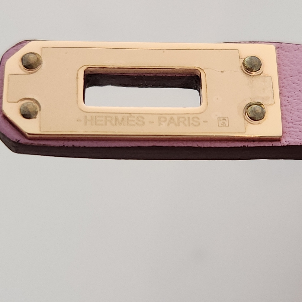*SOLD* Hermes Pink Leather Bracelet Full Inclusion - Picture 3 of 5
